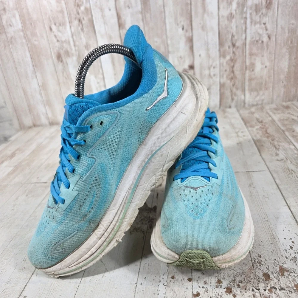 Hoka Clifton 10 Womens 8 Blue Running Shoes Sneakers 1162031 SKYW